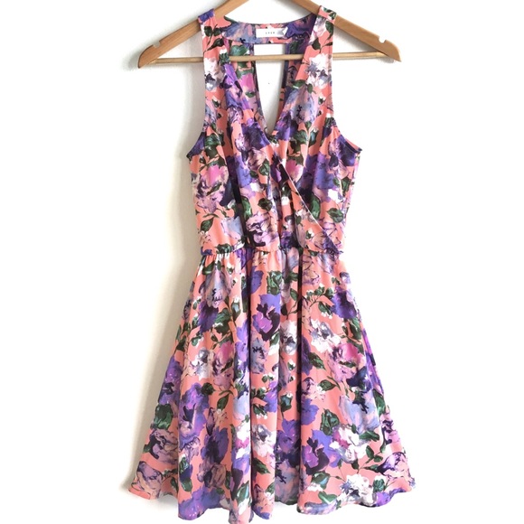 Lush Dresses & Skirts - Lush Kylie Skater Dress S in coral flower print